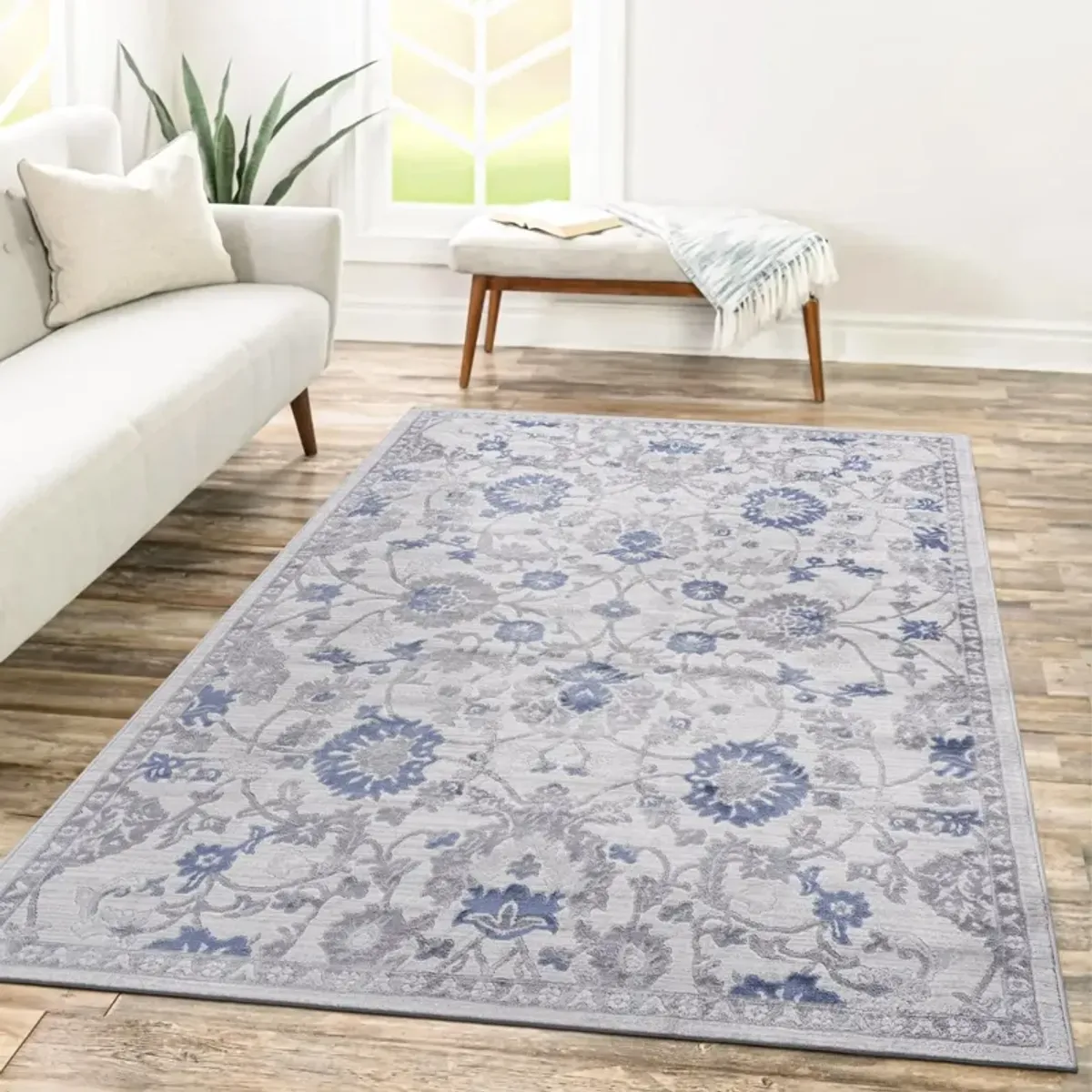 Marfi Blue - Silver Rug Size 5'3'' x 7'6''