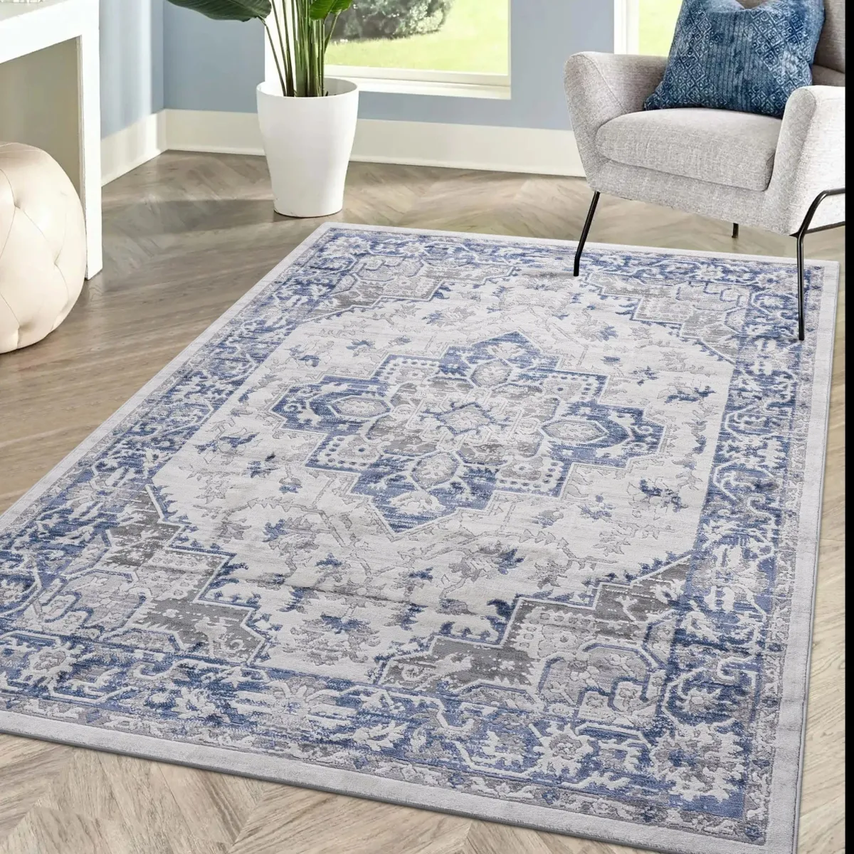 Marfi Blue - Grey Rug Size 7'9'' x 10'