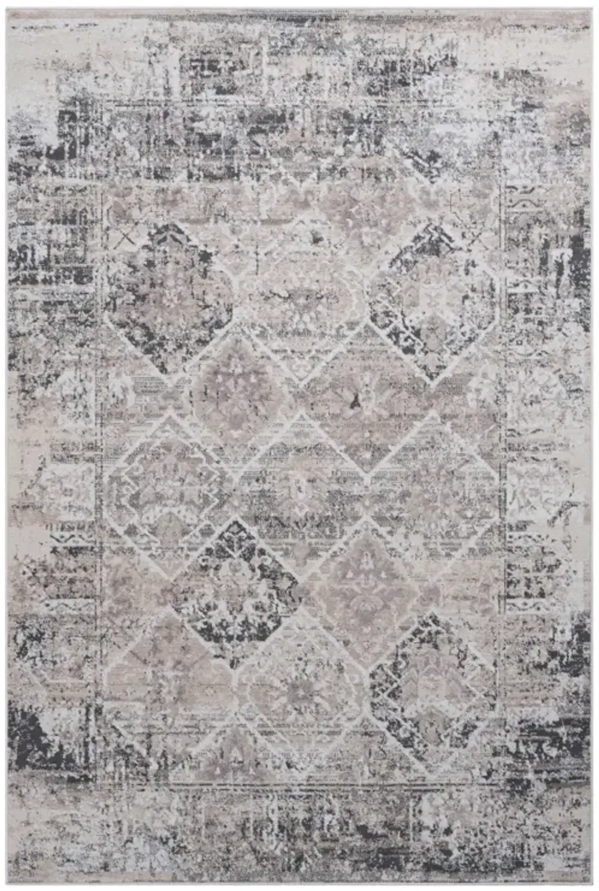 Payas Cream Anthracite Rug Size 7'9'' x 10'