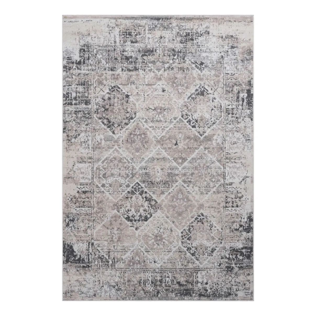 Payas Cream Anthracite Rug Size 7'9'' x 10'