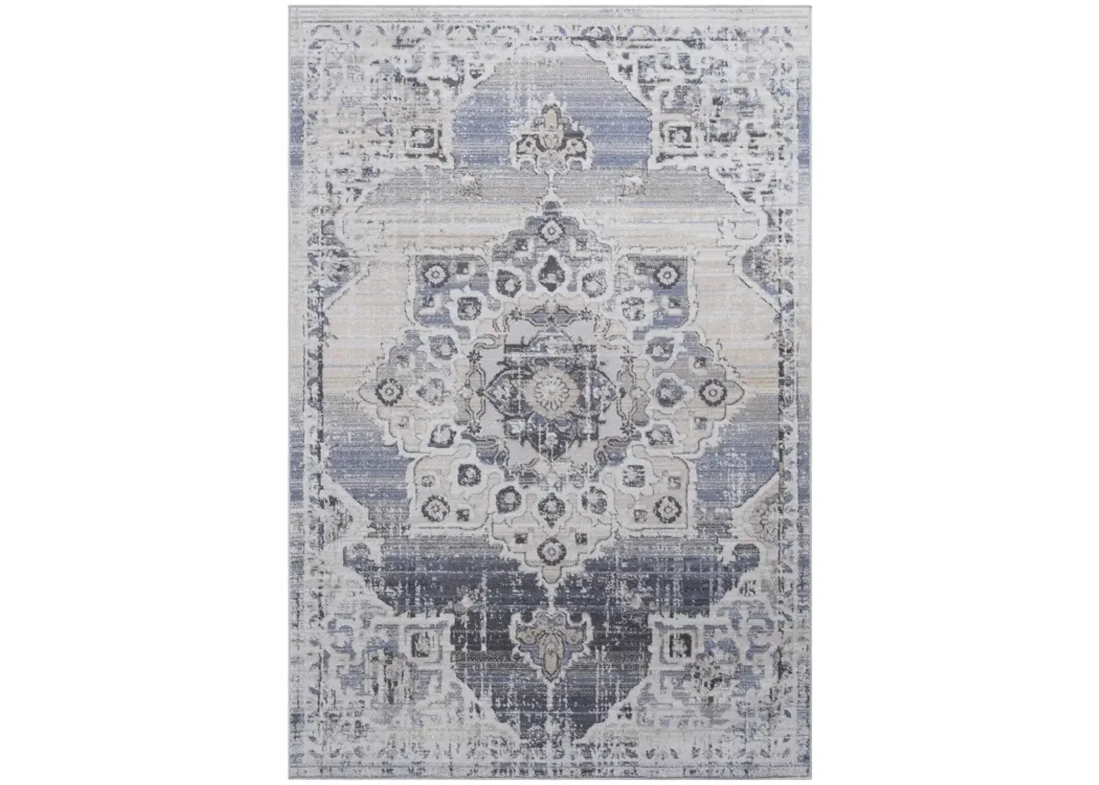 Payas Cream - Blue Rug Size 6'7'' x 9'