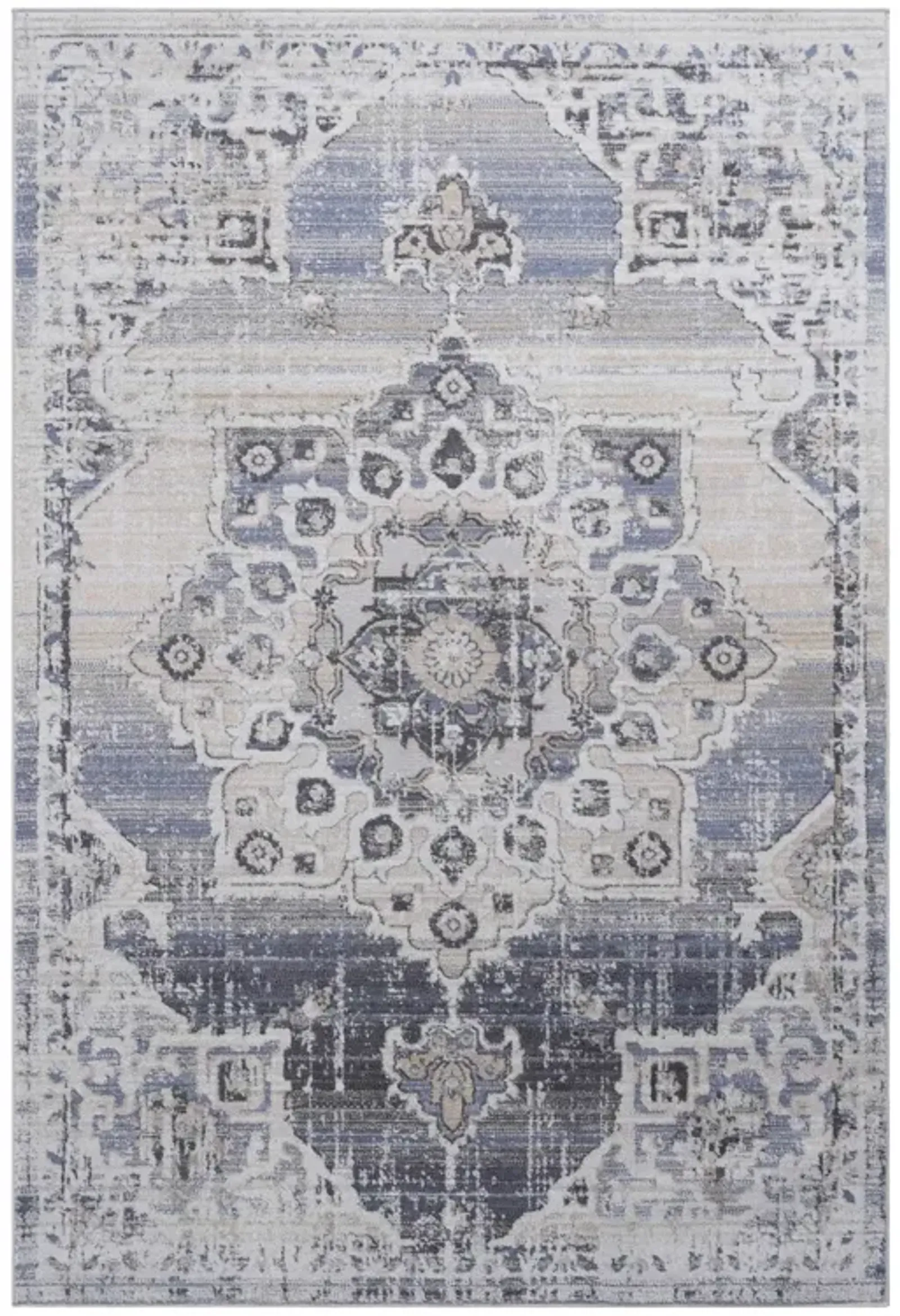 Payas Cream - Blue Rug Size 6'7'' x 9'