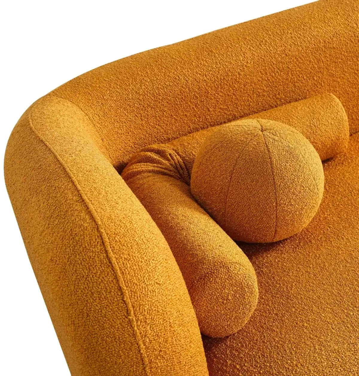 Bodrum Dark Yellow Curved Boucle Sofa