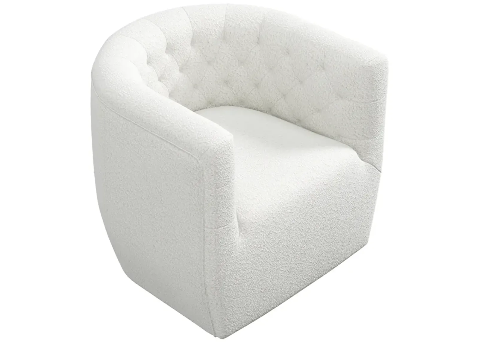 Lotte Cream Boucle Swivel Chair