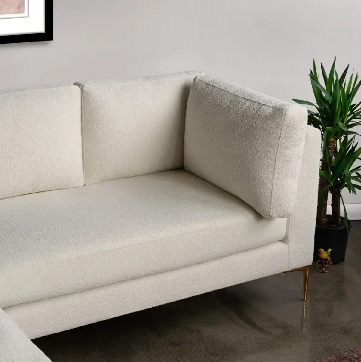 Chamberlain Beige Boucle Sectional Sofa Left Facing Chaise