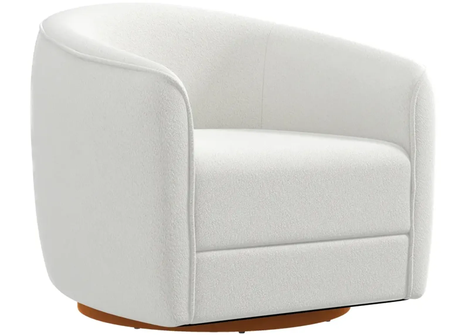 Spring Cream Boucle Swivel Chair