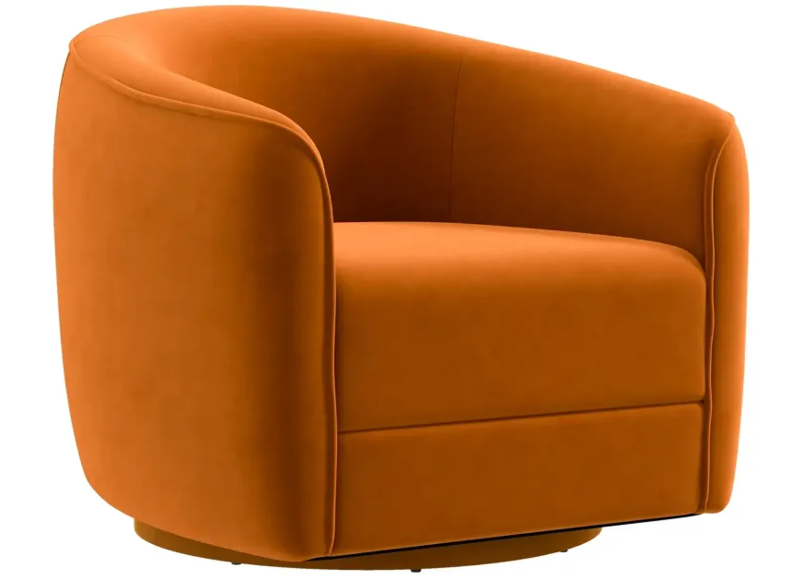 Spring Burnt Orange Velvet Swivel Chair