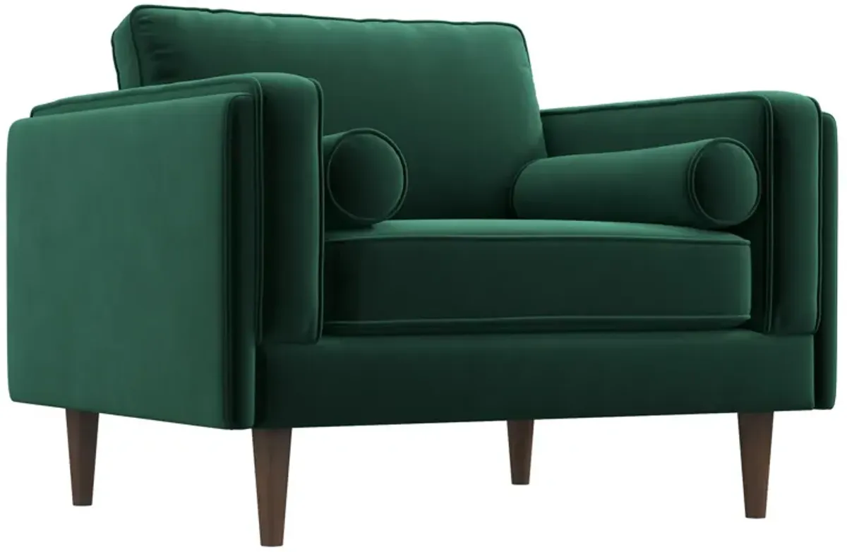 Fordham Green Velvet Lounge Chair