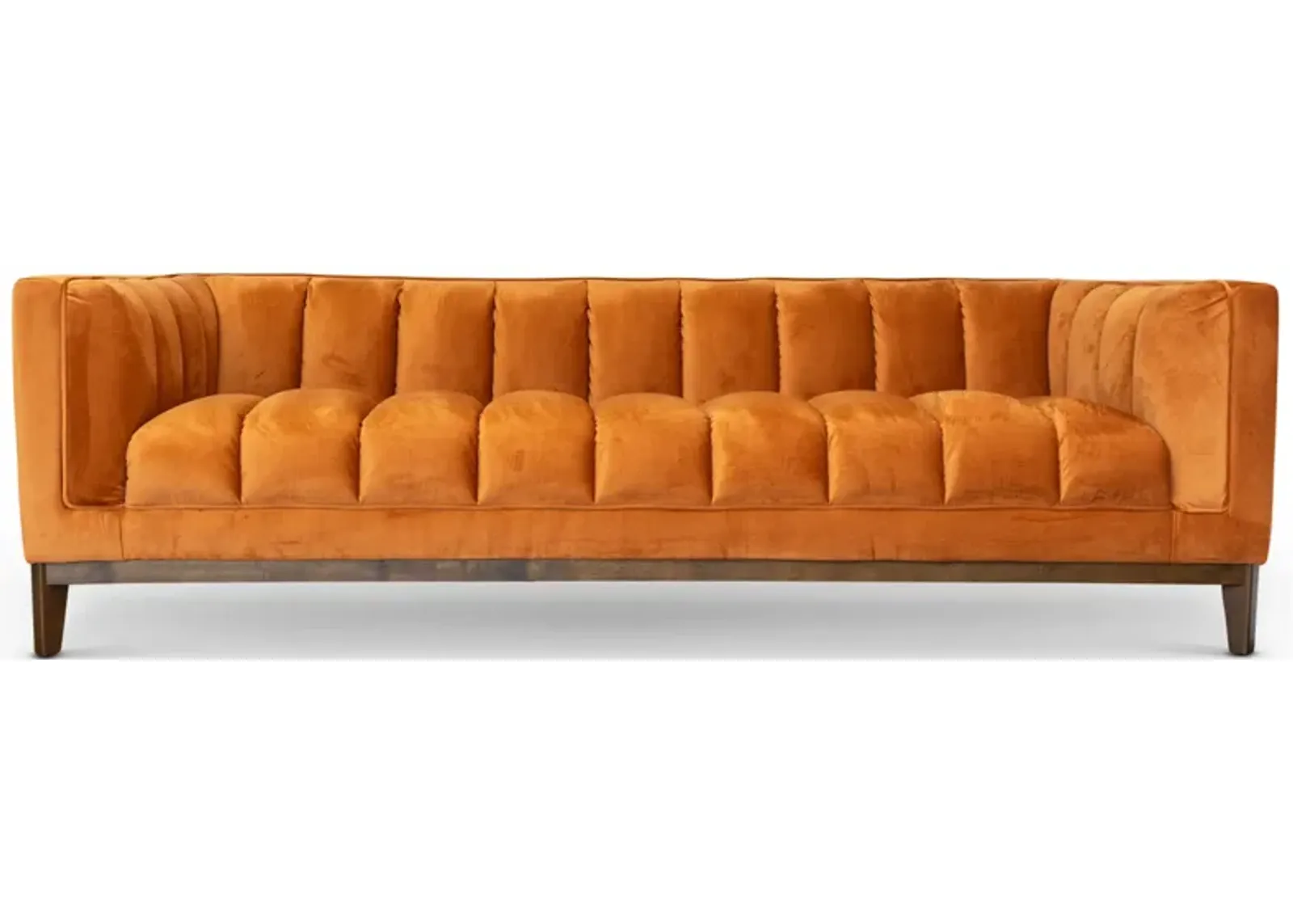 Jersey Orange Velvet Sofa