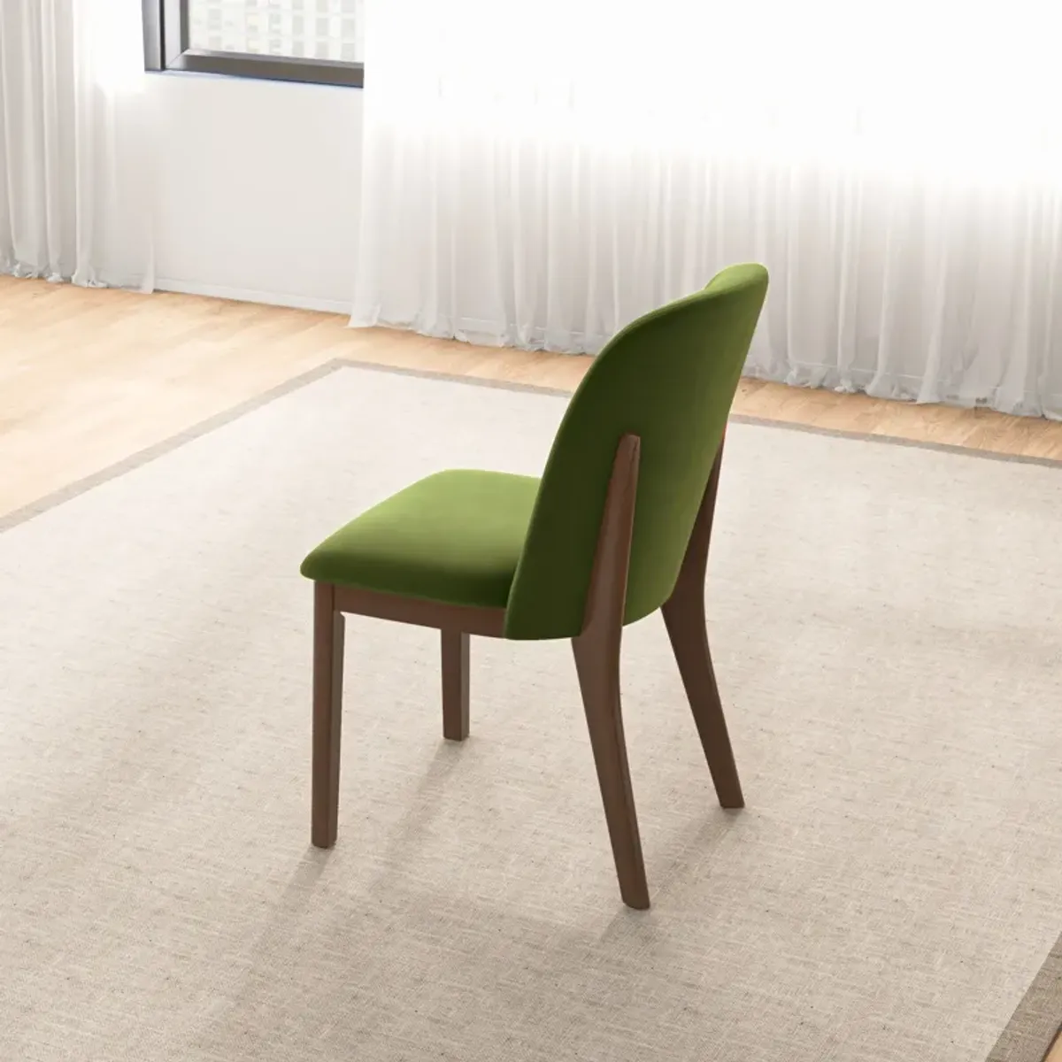 Belfast Green Velvet Dining Chair Set of 2