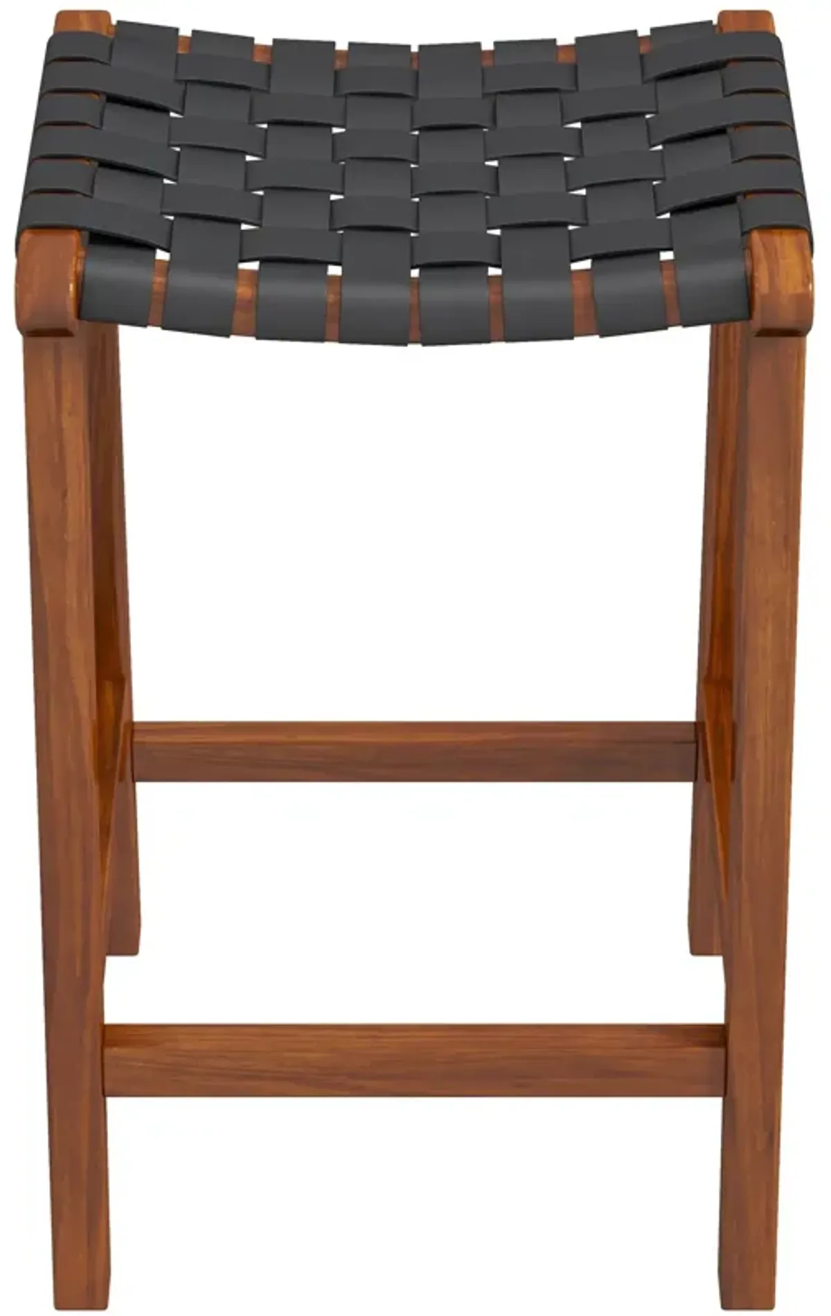 Andaman Black Leather Counter Stool