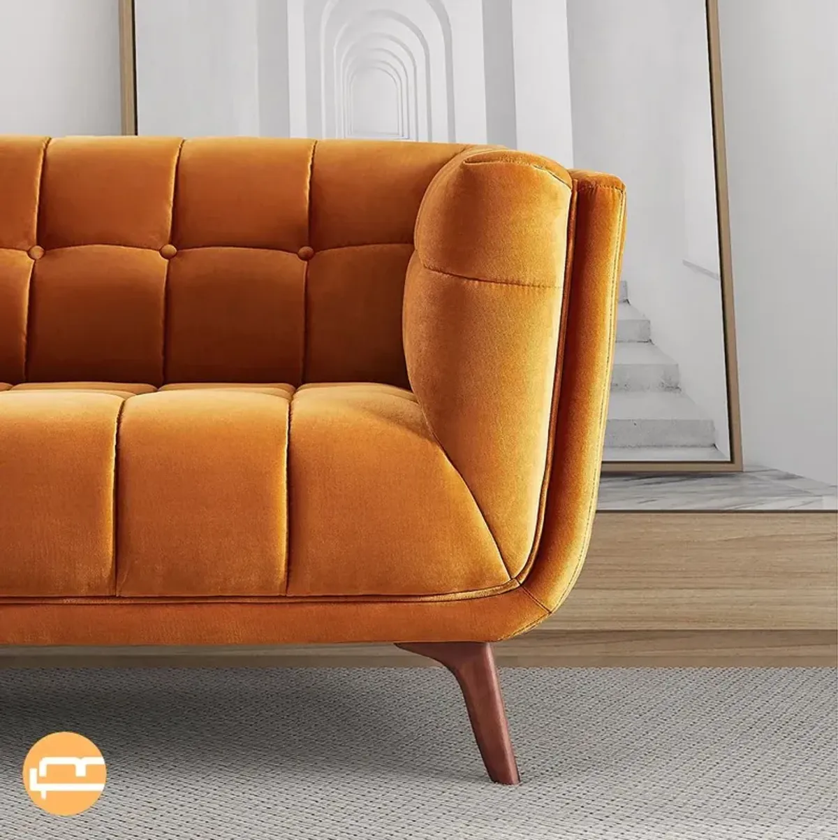 Kano Burnt Orange Velvet Sofa