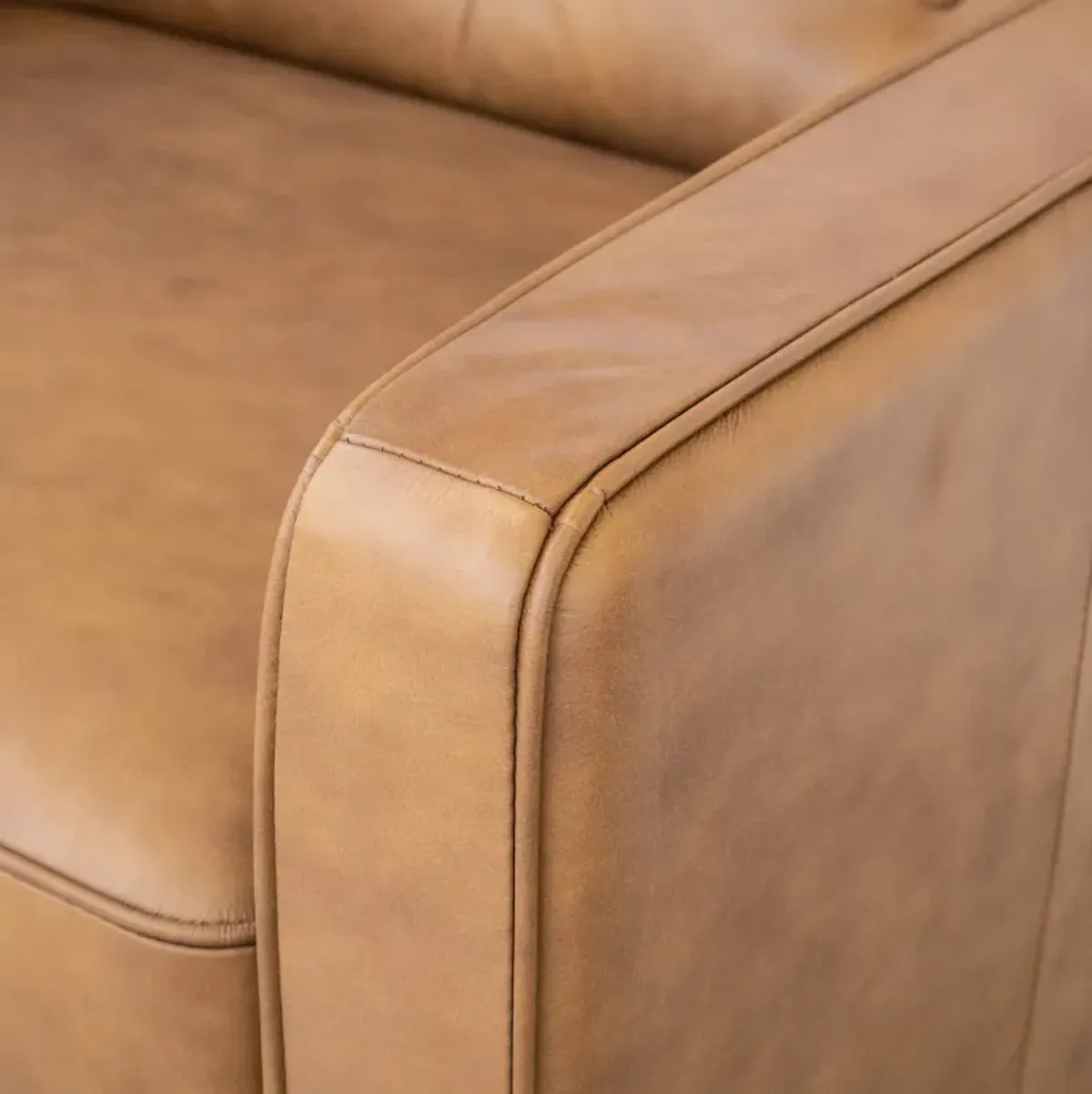 Broxton Tan Leather Sofa