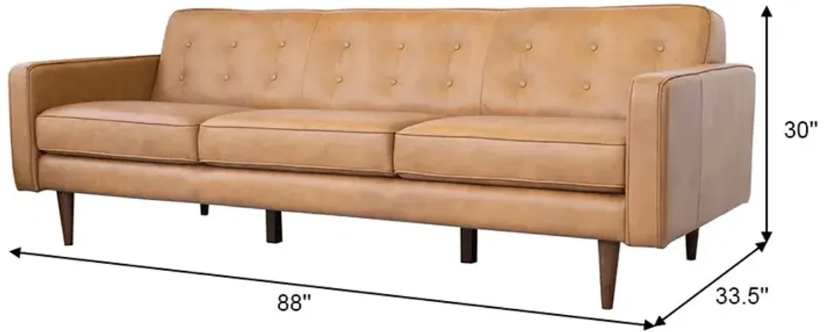 Broxton Tan Leather Sofa