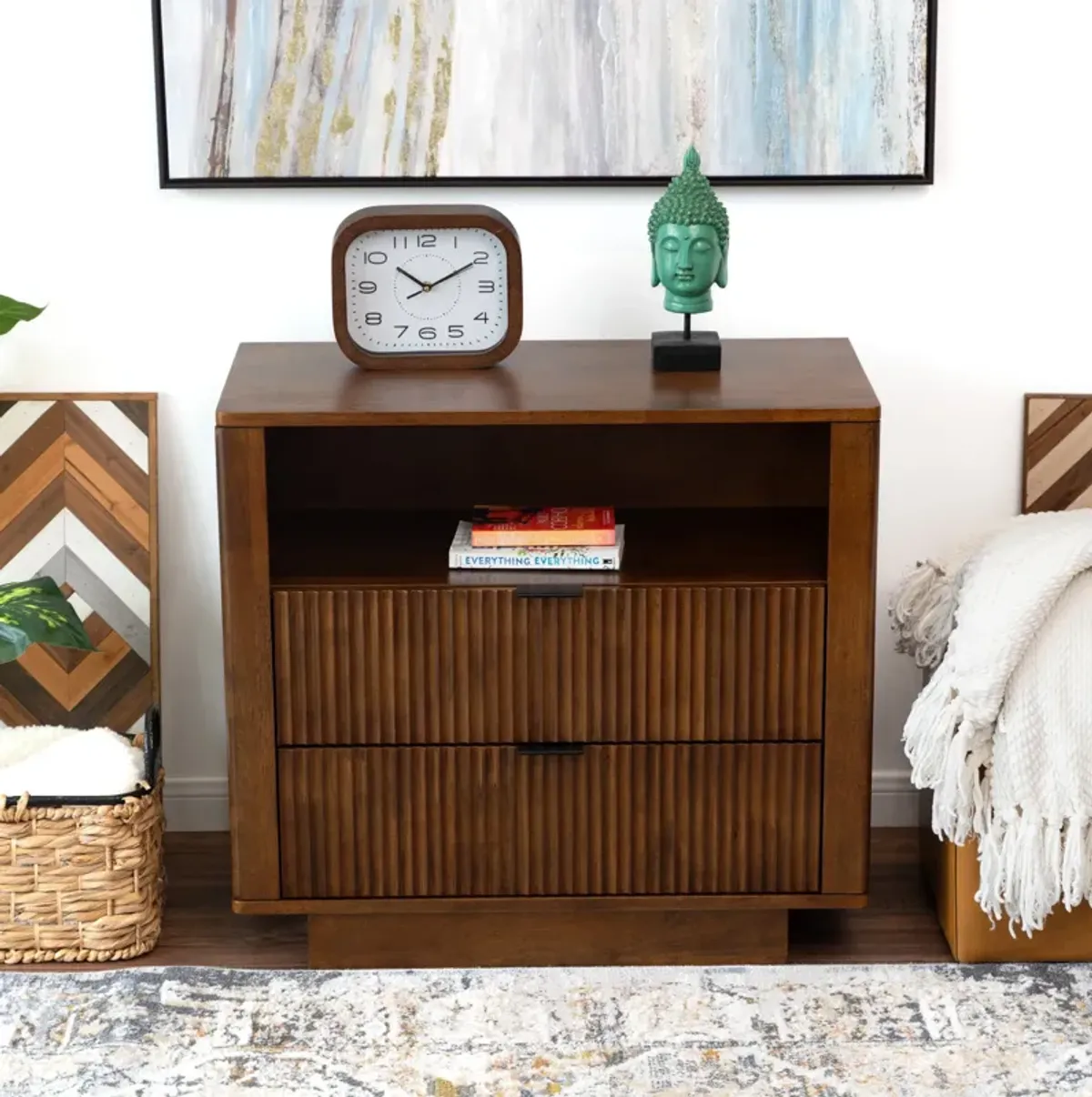 Webster 2 Drawers Nightstand Walnut