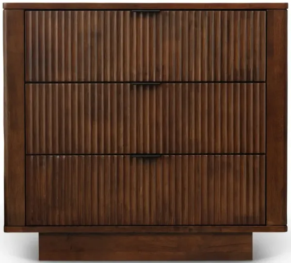 Webster 3 Drawers Walnut Nightstand