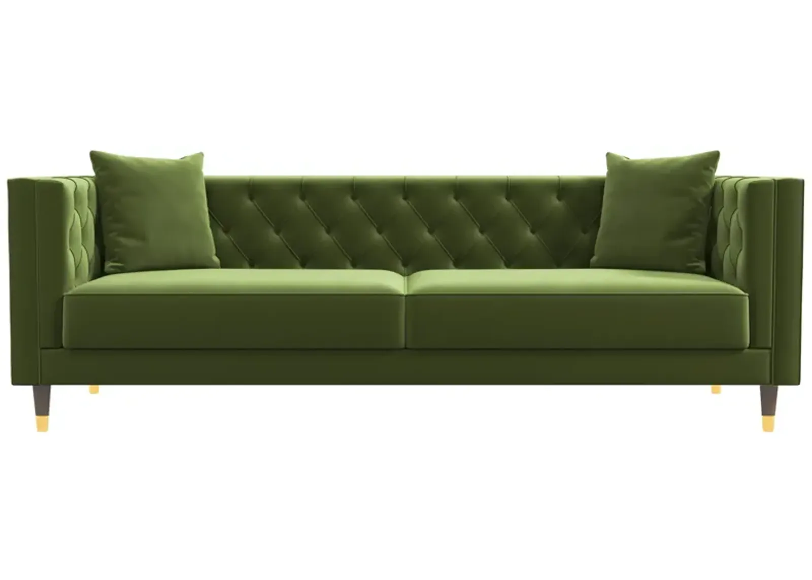 Lewis Olive Green Velvet Sofa