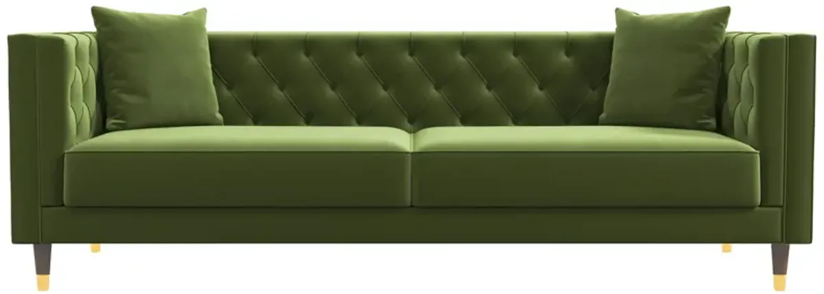 Lewis Olive Green Velvet Sofa