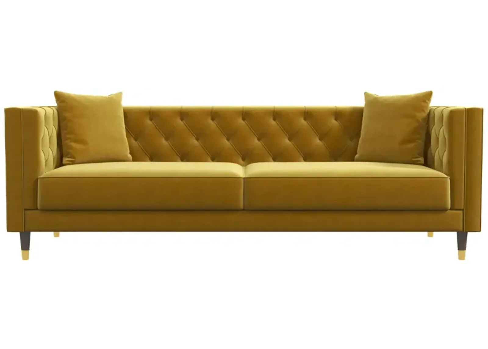 Lewis Yellow Mustard Velvet Sofa