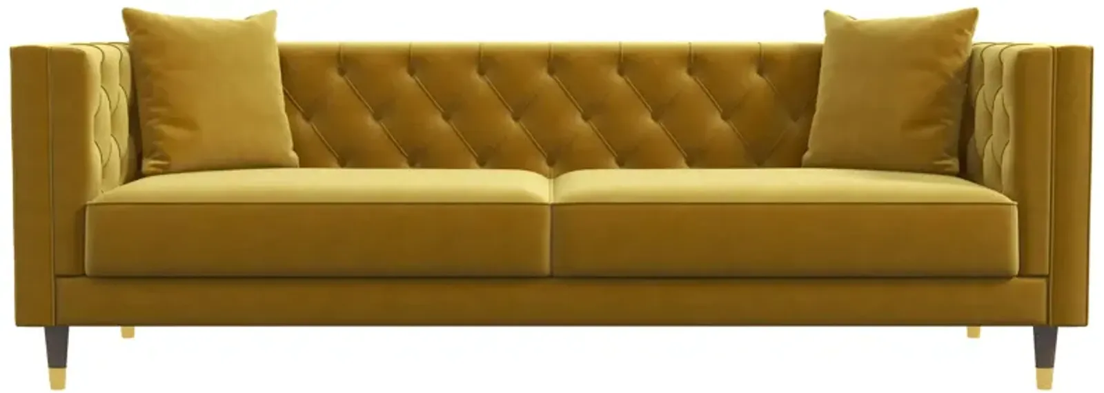 Lewis Yellow Mustard Velvet Sofa