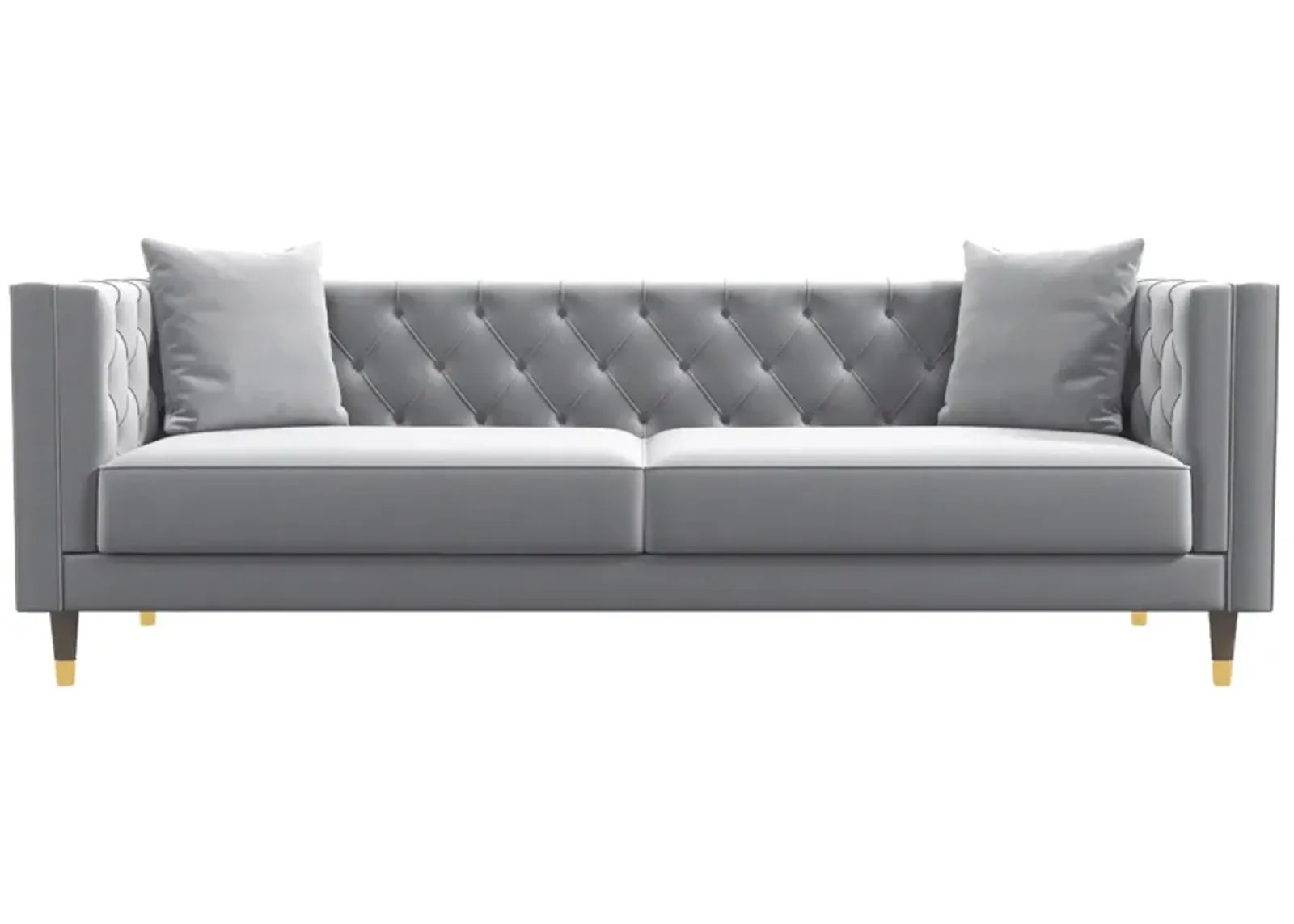 Lewis Light Gray Velvet Sofa