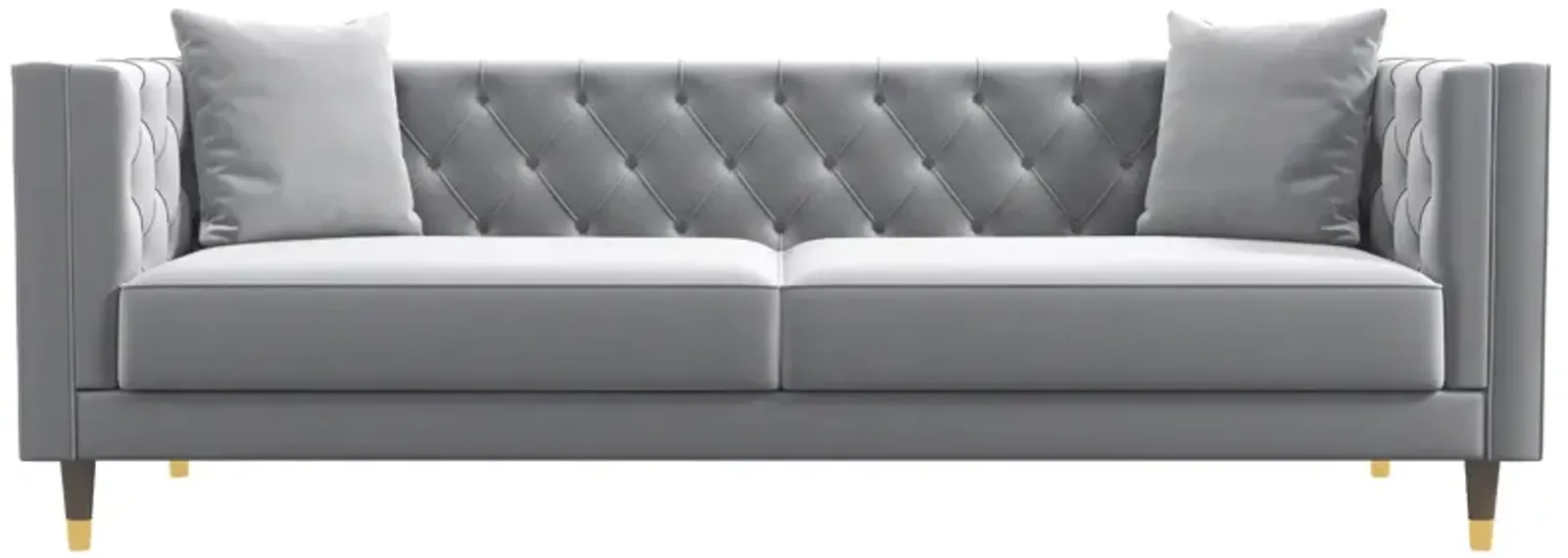 Lewis Light Gray Velvet Sofa