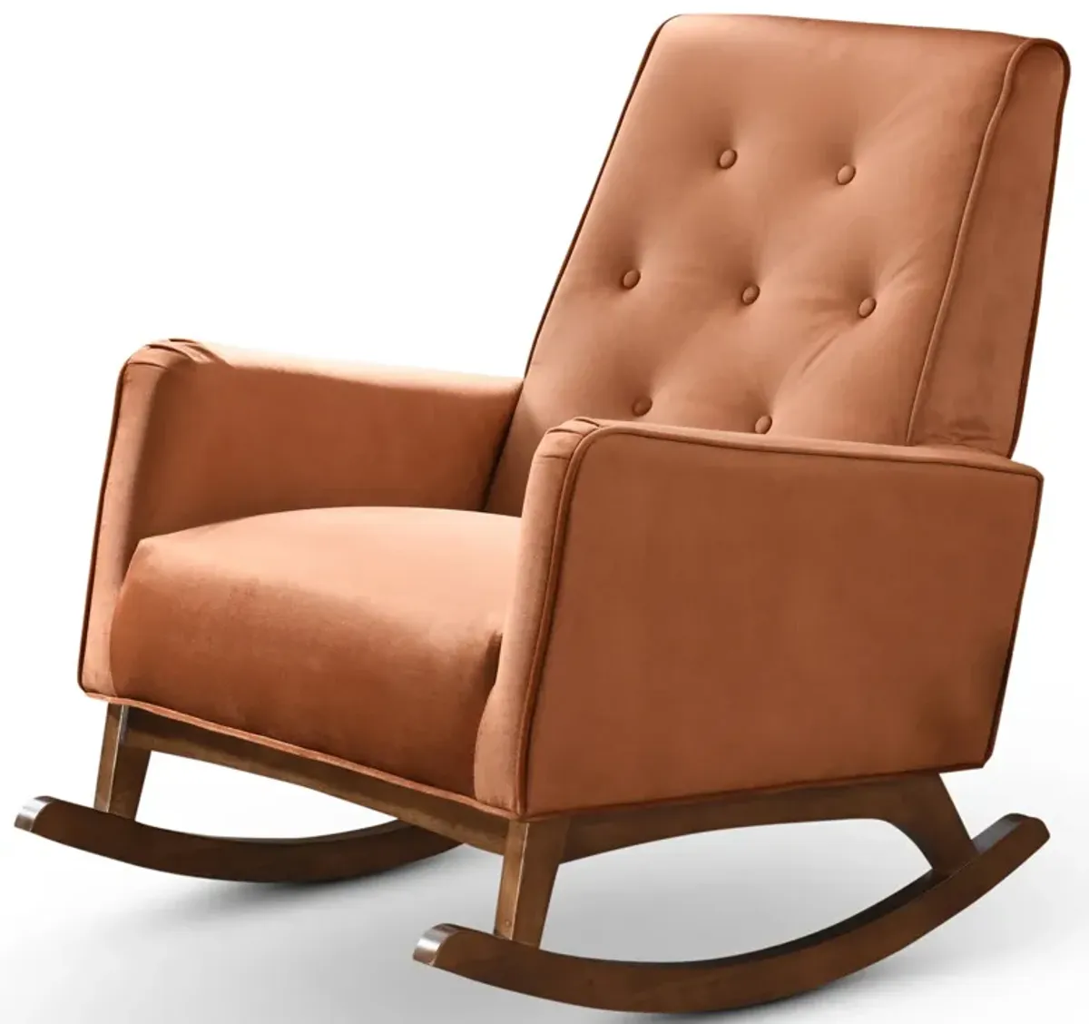 Windsor Orange Velvet Rocking Chair