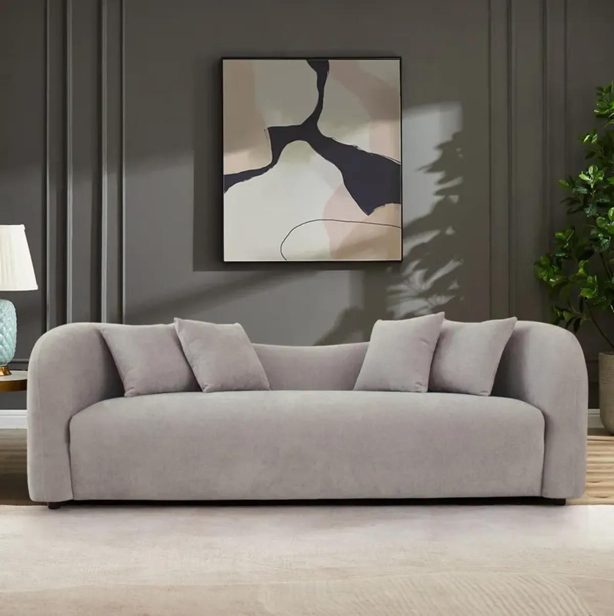 Hana Gray Boucle Sofa