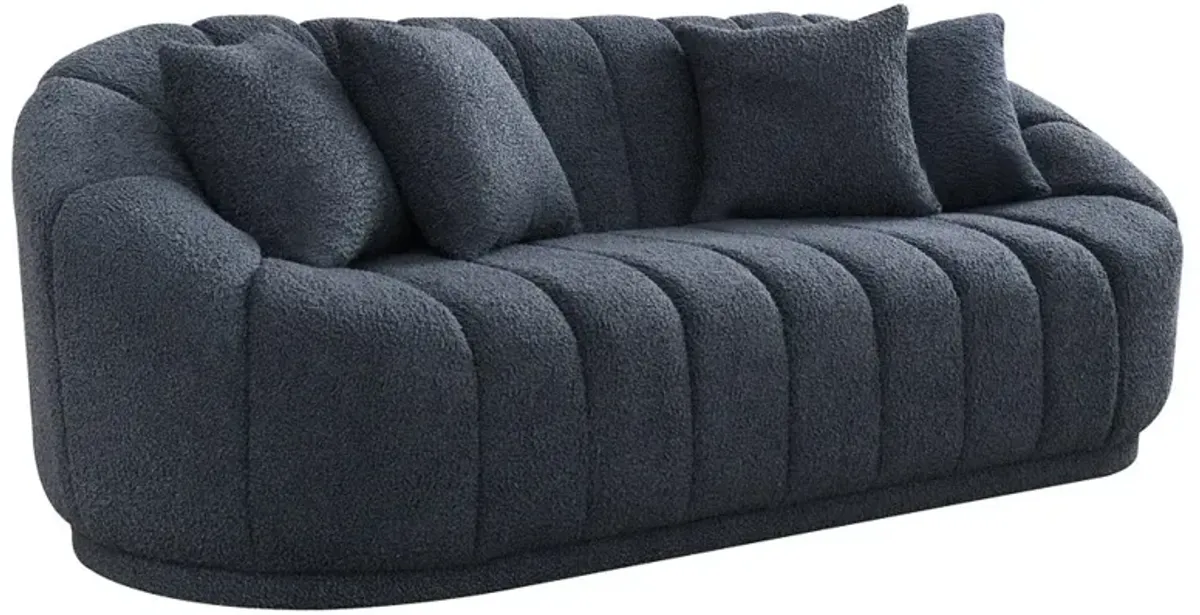Forrester Dark Gray Boucle Sofa Modern Japandi Style Tight Back