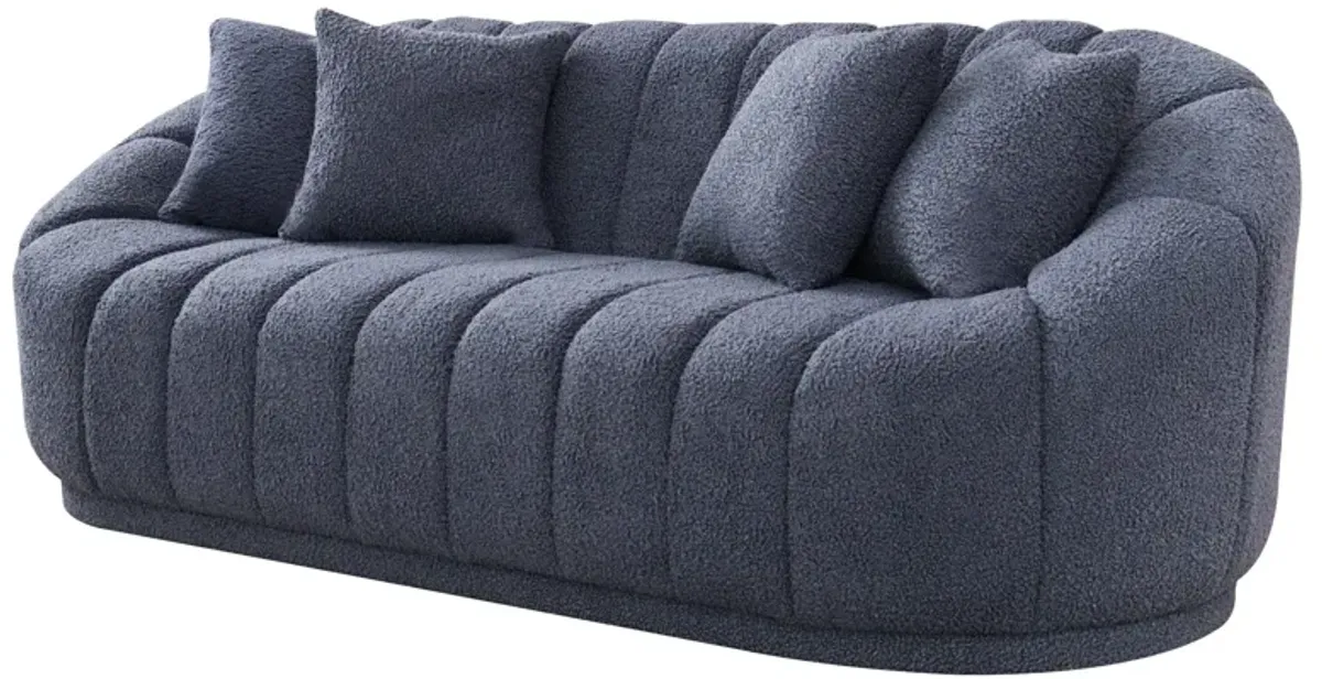 Forrester Dark Gray Boucle Sofa Modern Japandi Style Tight Back