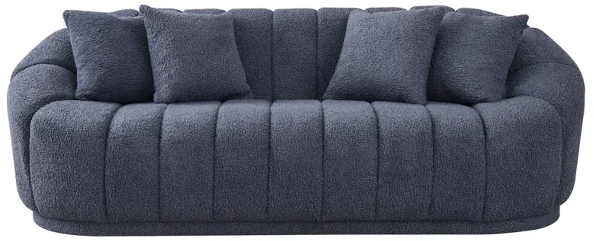 Forrester Dark Gray Boucle Sofa Modern Japandi Style Tight Back