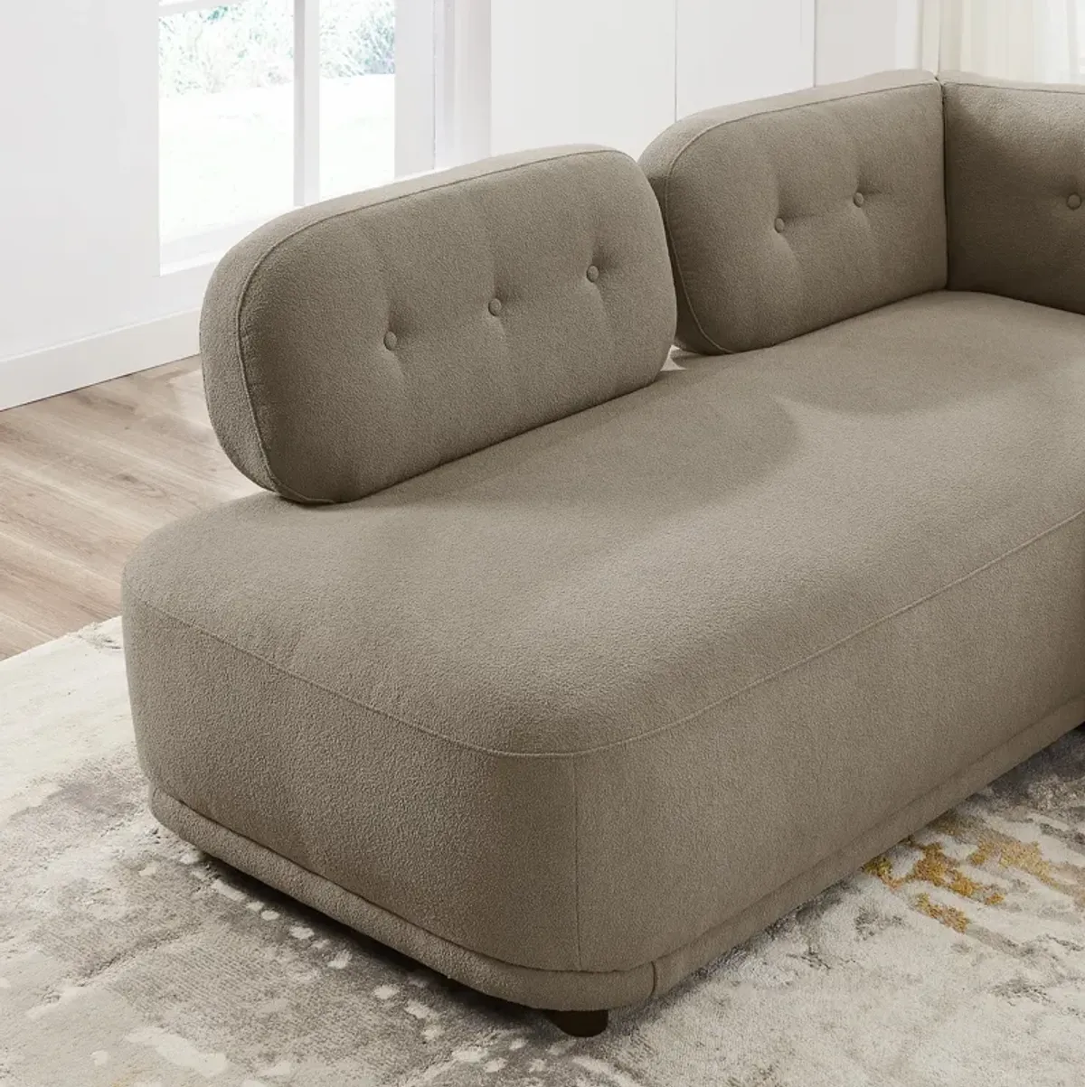 Richmond Mocha Boucle Left Facing Chaise Sectional Sofa