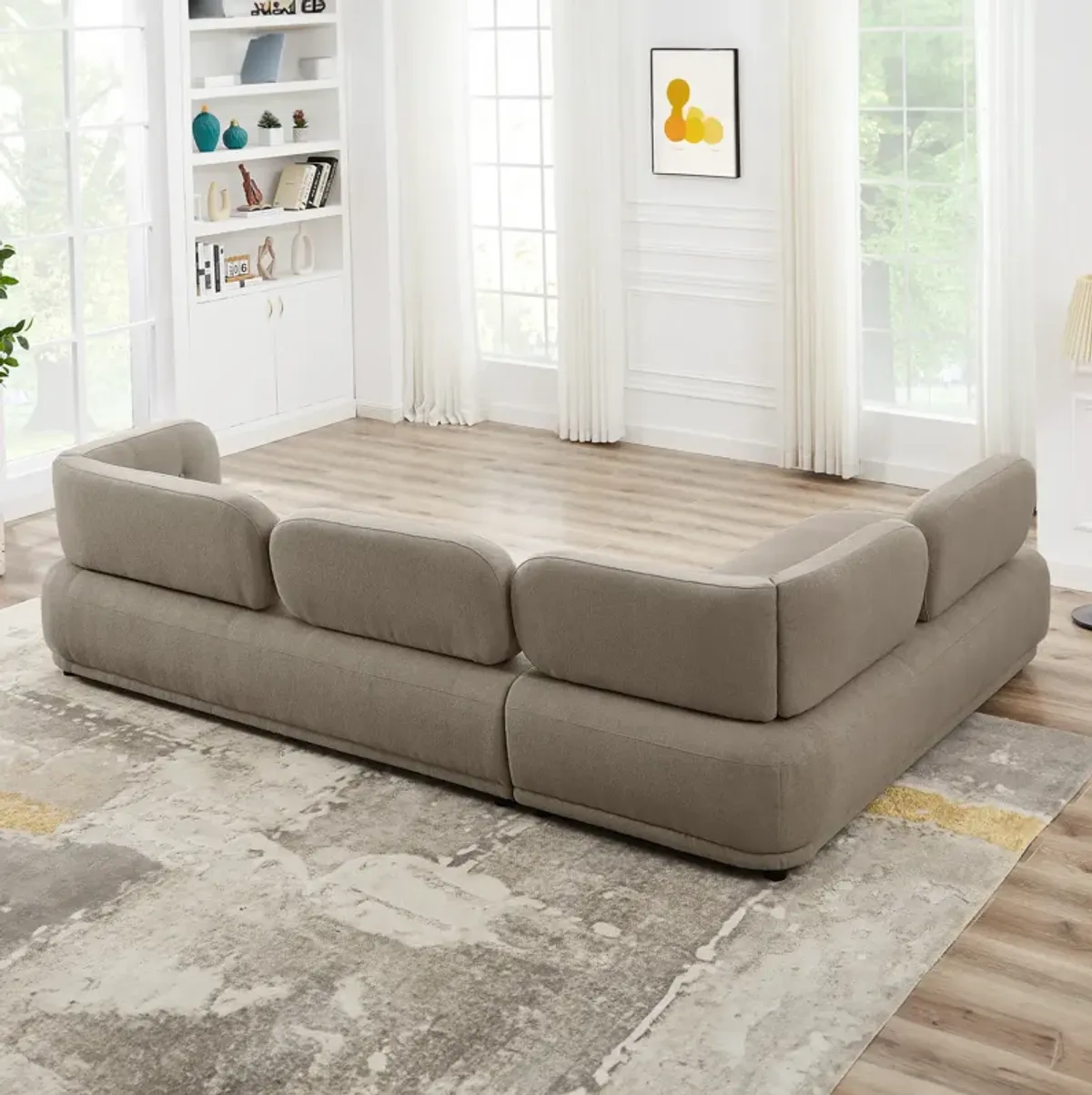 Richmond Mocha Boucle Left Facing Chaise Sectional Sofa