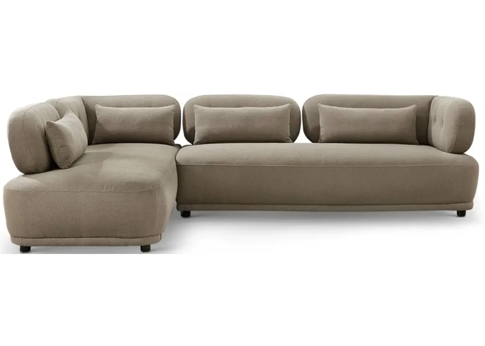 Richmond Mocha Boucle Left Facing Chaise Sectional Sofa