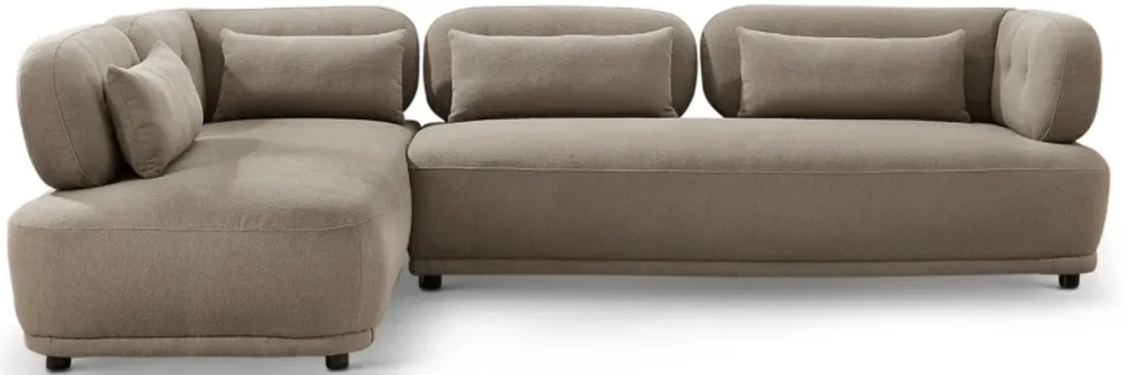 Richmond Mocha Boucle Left Facing Chaise Sectional Sofa