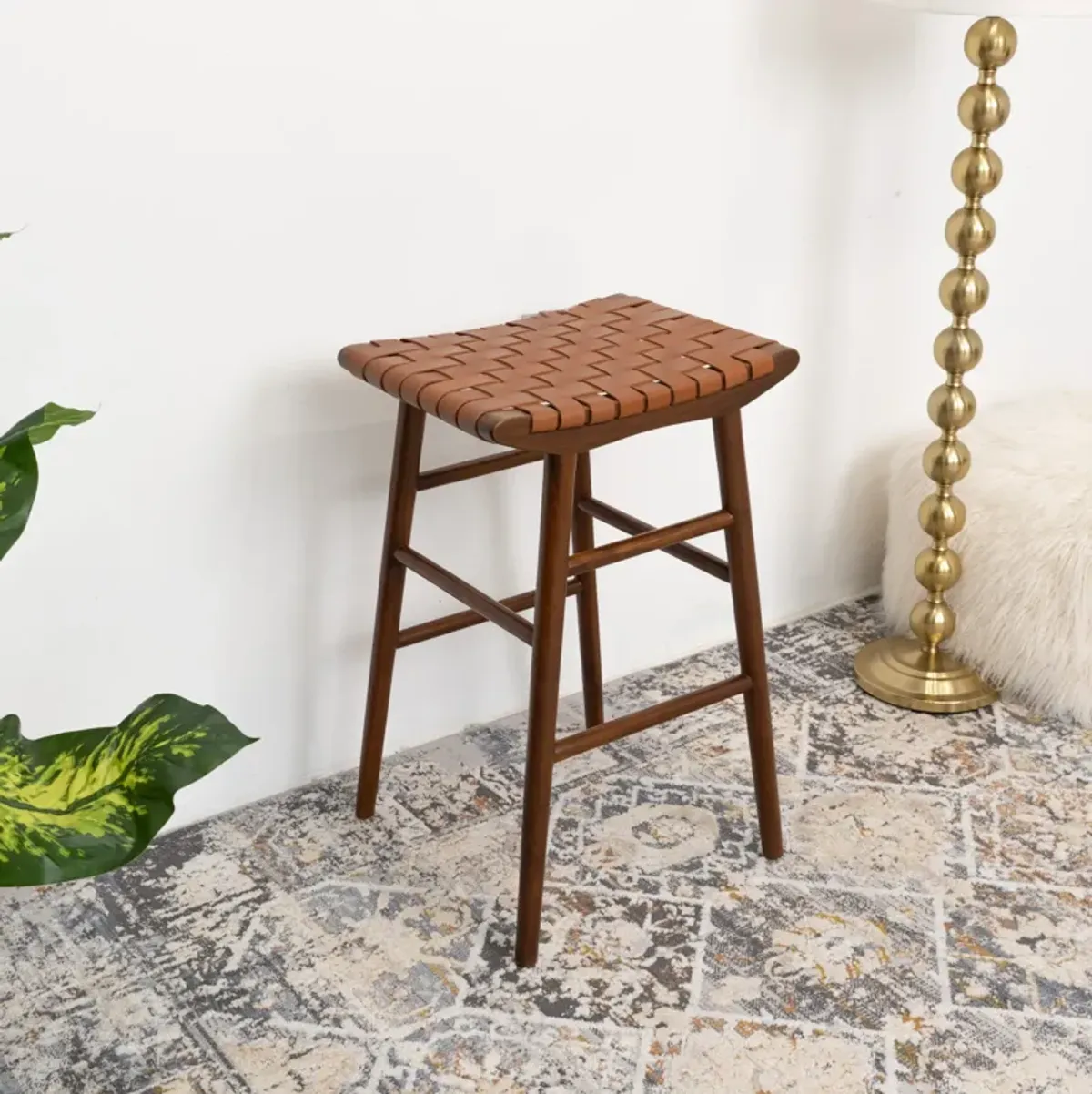 Janet Tan Leather Bar Stool