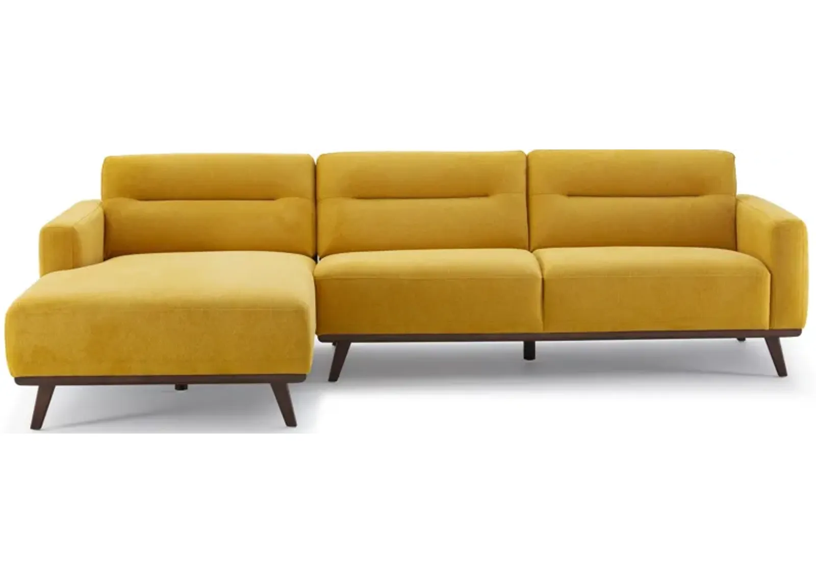 Baltic L Shaped Left Sectional Sofa Yellow Linen