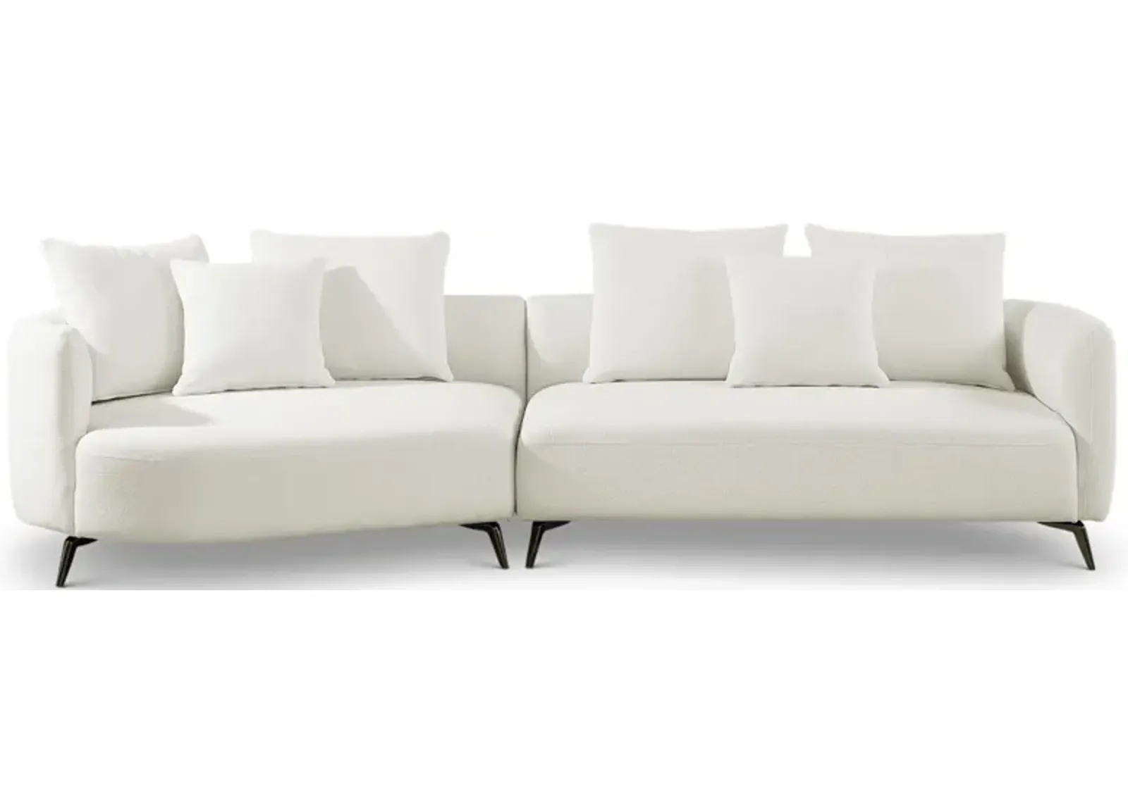 Lusia Ivory Boucle Sectional Sofa Left