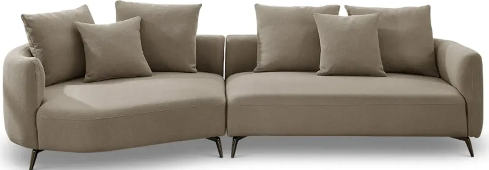 Lusia Boucle Sectional Sofa Mocha Left