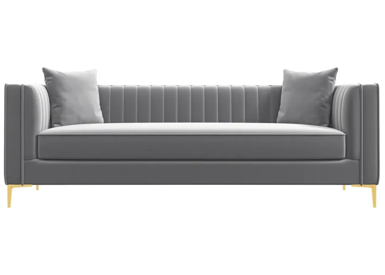 Kendra 91" Light Grey Velvet Sofa