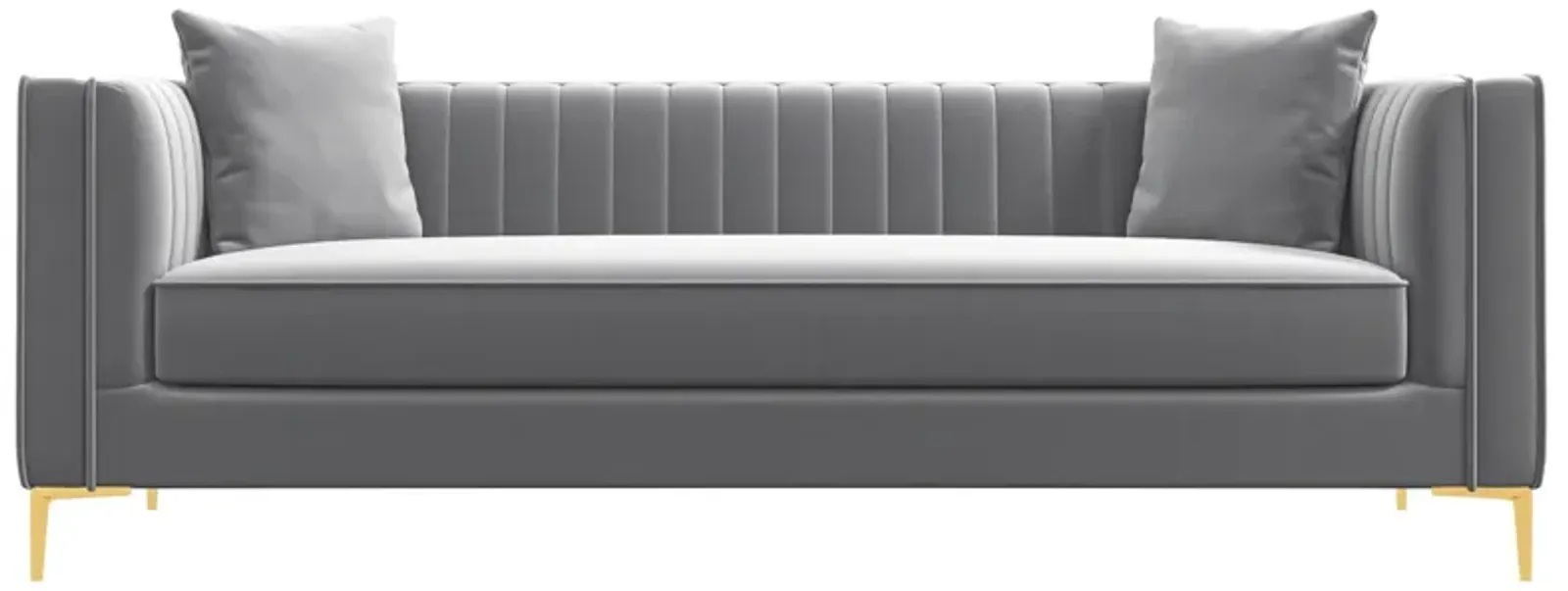 Kendra 91" Light Grey Velvet Sofa