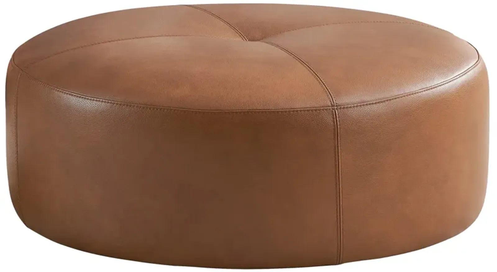 Rochelle Tan Leather Ottoman