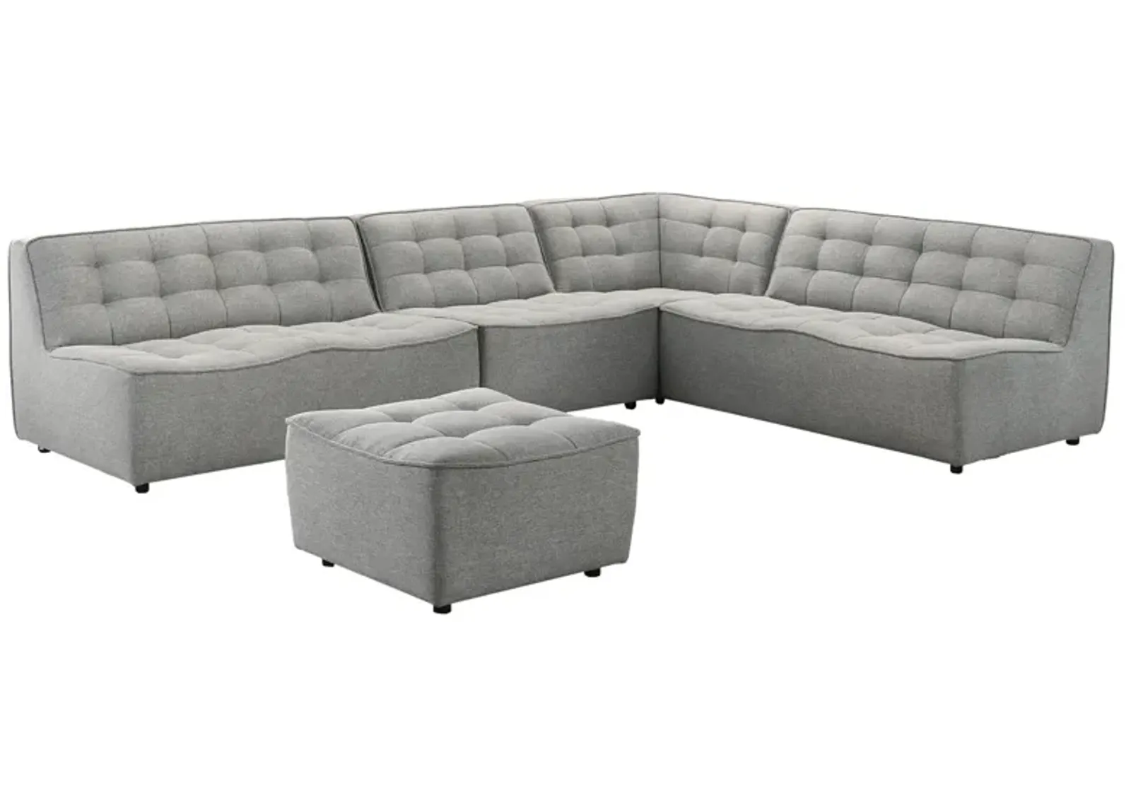 Linden Light Gray Linen Modular Corner Sofa