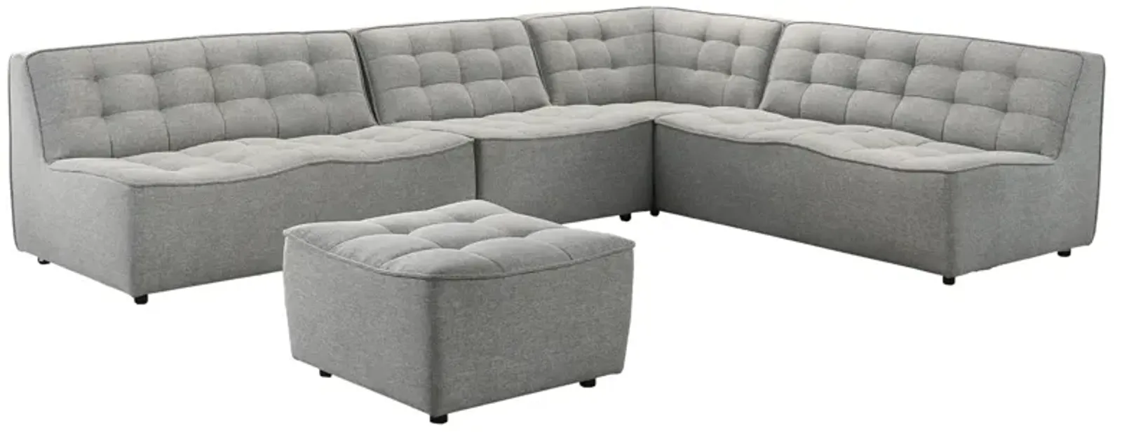 Linden Light Gray Linen Modular Corner Sofa