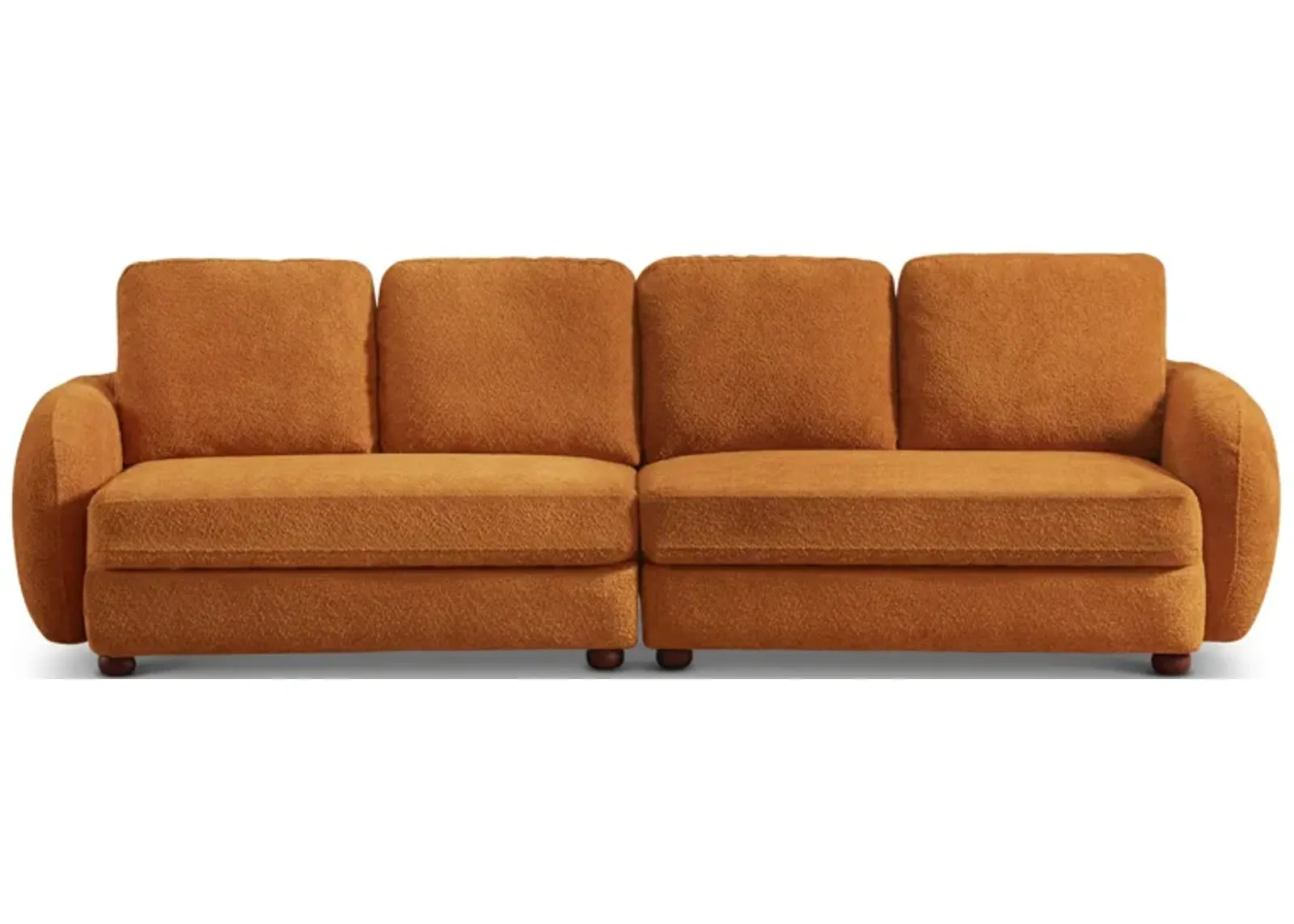 Virgil Burnt Orange Boucle Sofa