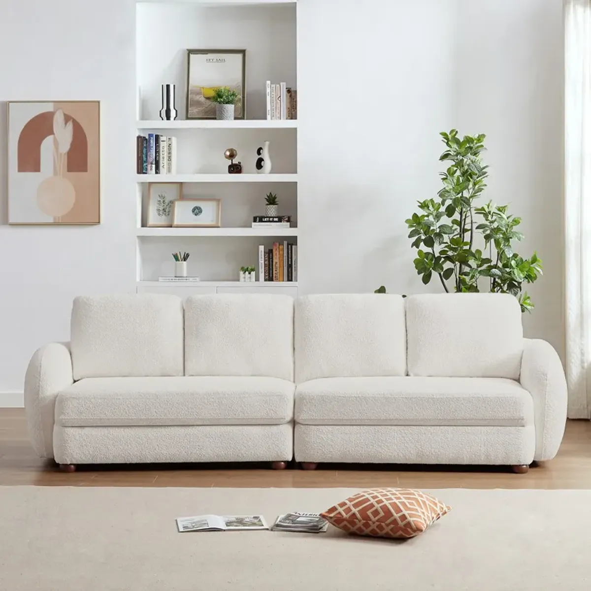 Virgil Cream Boucle Large Sofa