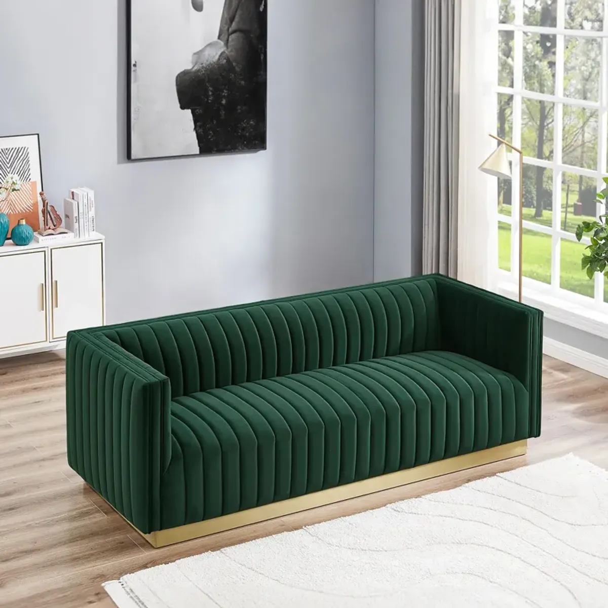 Atlanta Dark Green Velvet Sofa