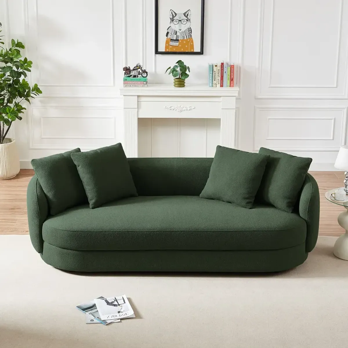 Perth Olive Green Boucle Sofa