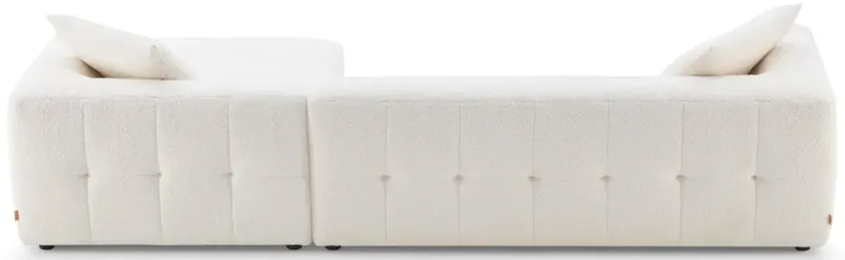 Wade Ivory Boucle Right Facing Chaise Sectional Sofa