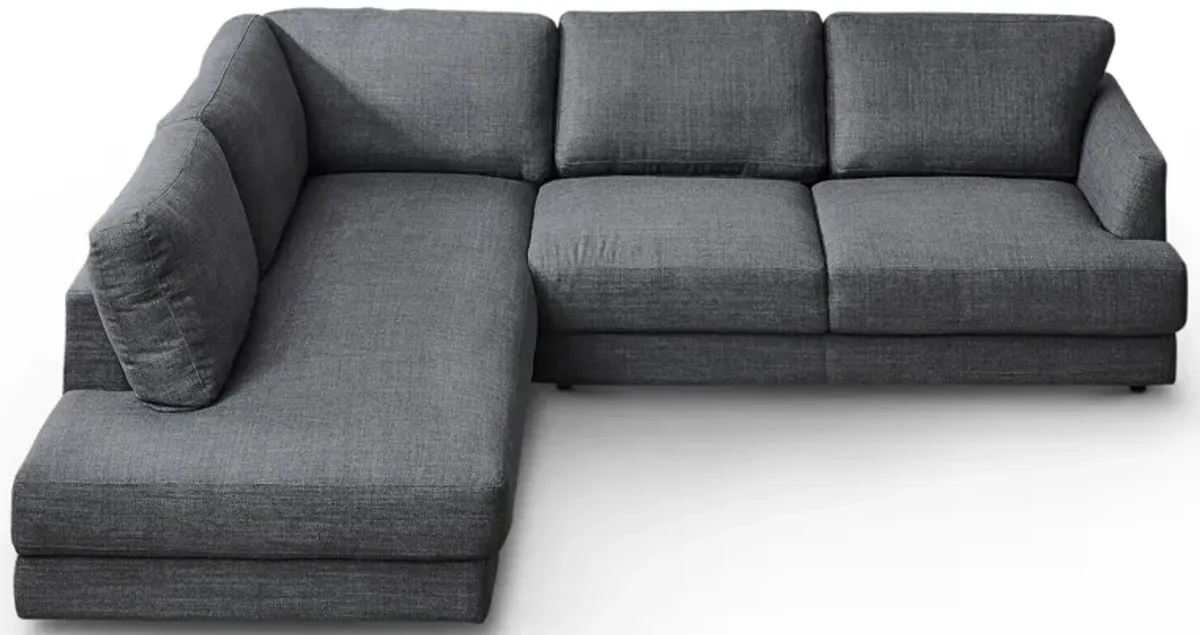 Glendale Grey Fabric L-Shaped Left Sectional Sofa